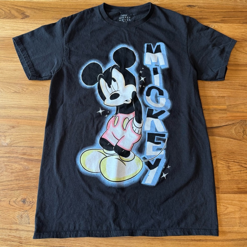 Mickey Mouse Shirt Men’s Small Mickey with Attitude Black T-Shirt